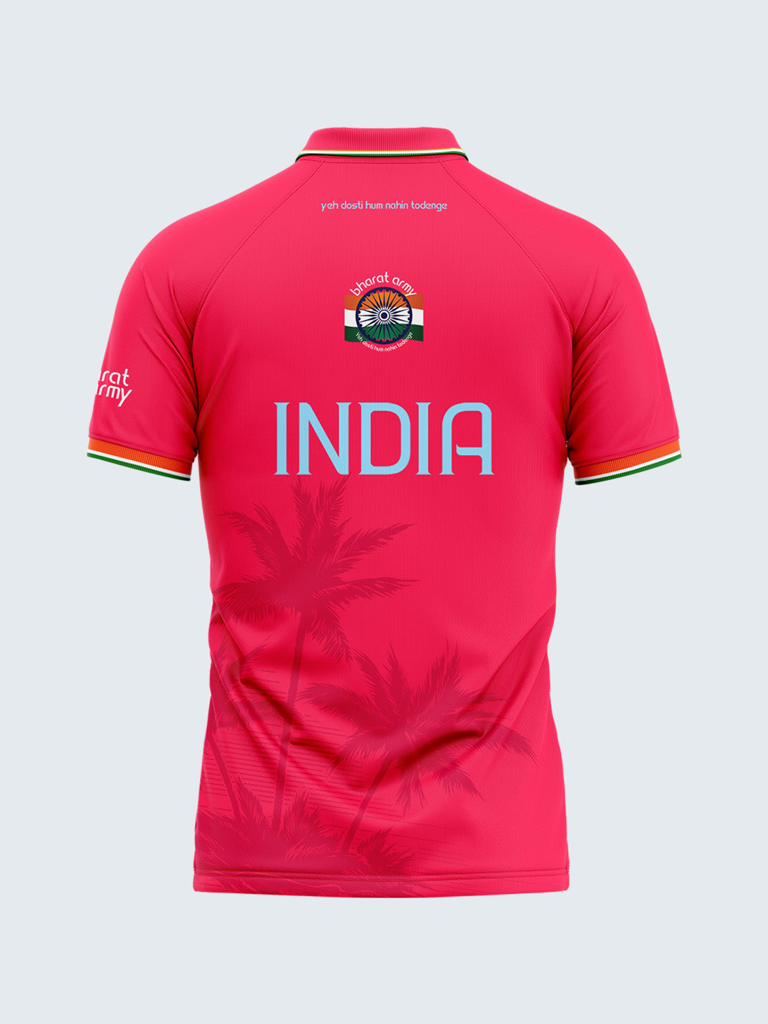 Bharat Army 25th Anniversary Edition Match Day Polo Jersey 2023 (Pink) - Front