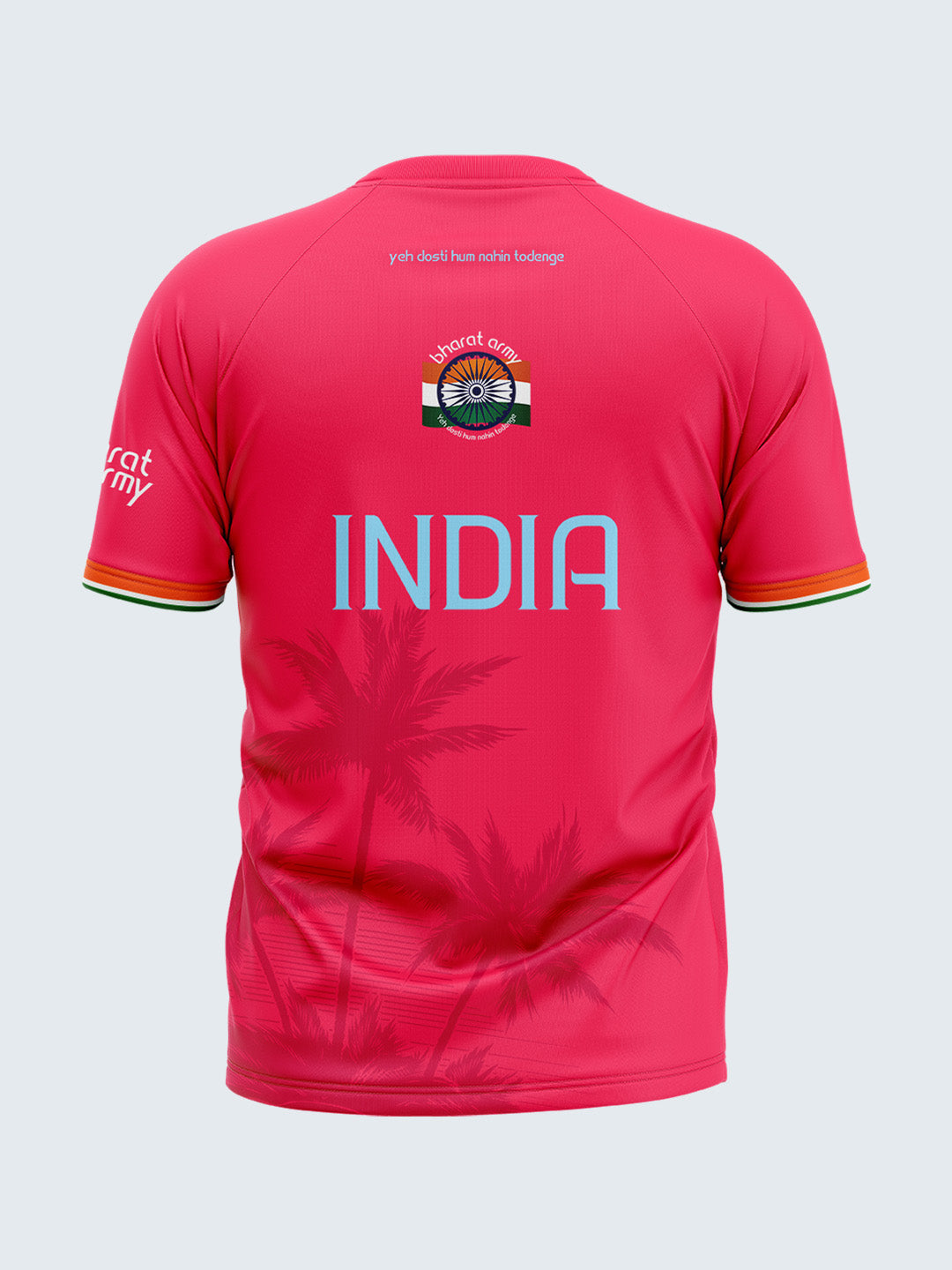 Bharat Army 25th Anniversary Edition Match Day Round Neck Jersey 2023 (Pink) - Front