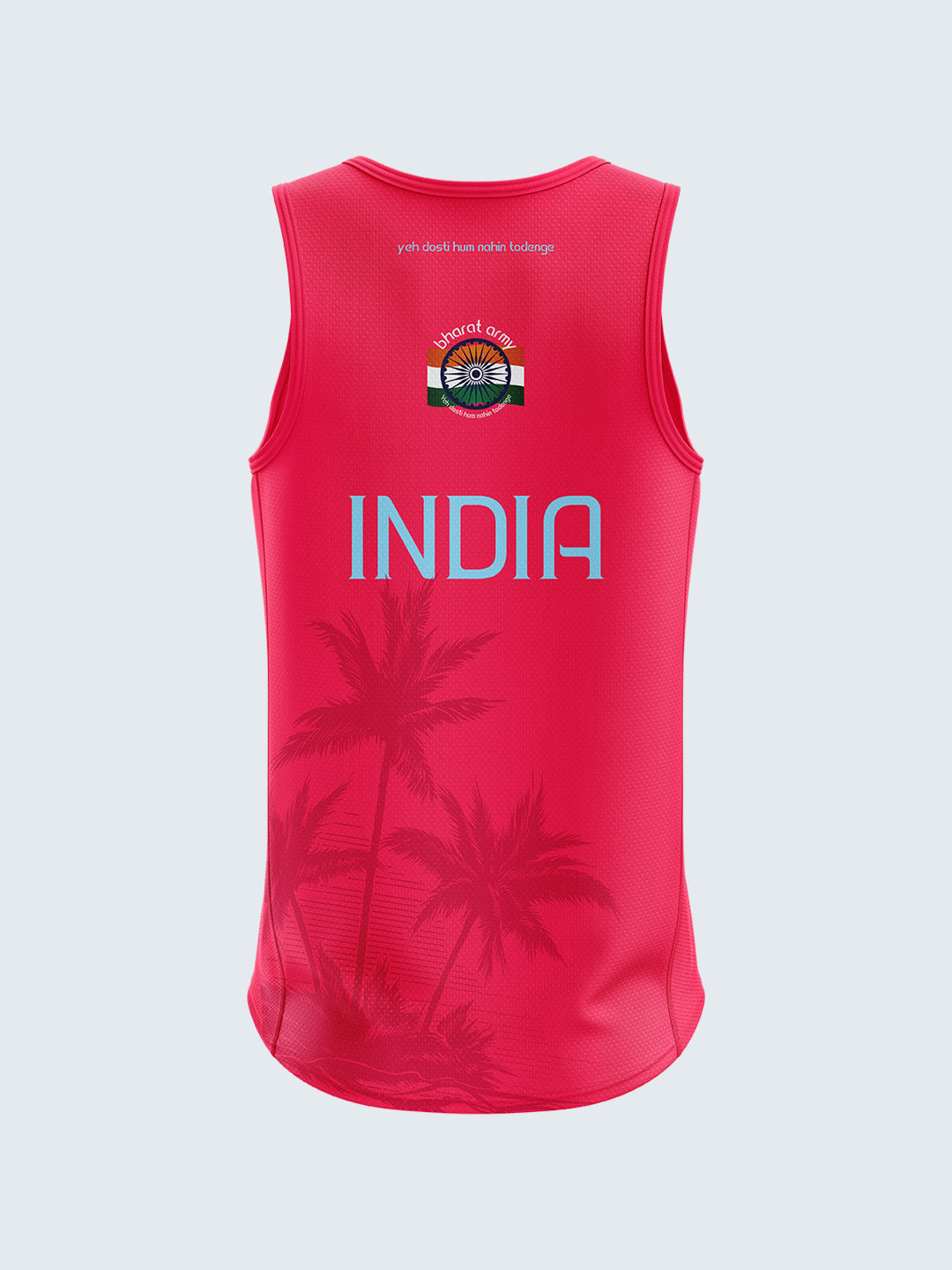 Bharat Army 25th Anniversary Edition Match Day Vest 2023 (Pink) - Front