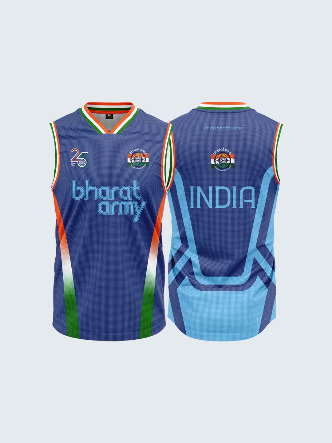Bharat Army 25th Anniversary Edition Match Day Retro Vest 2024 (Royal Blue)