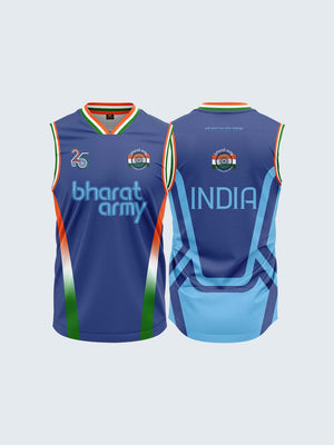 Bharat Army 25th Anniversary Edition Match Day Retro Vest 2024 (Royal Blue)