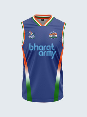 Bharat Army 25th Anniversary Edition Match Day Retro Vest 2024 (Royal Blue)