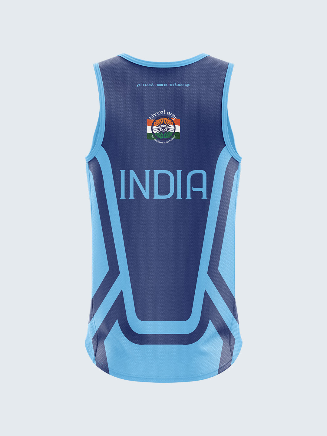 Bharat Army 25th Anniversary Edition Match Day Retro Vest 2023 (Royal Blue) - Front