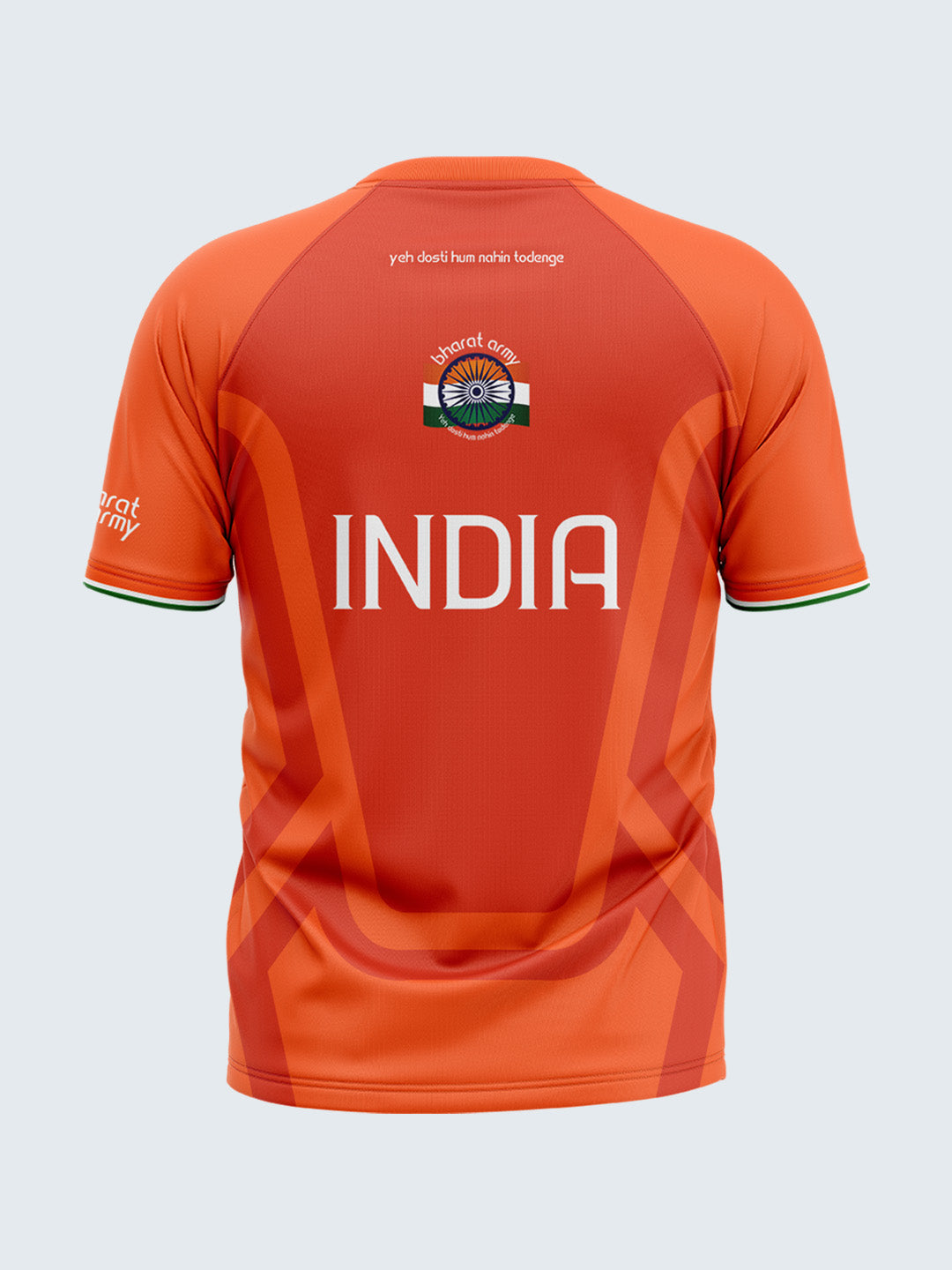 Bharat Army 25th Anniversary Edition Match Day Retro Round Neck Jersey 2023 (Orange) - Front