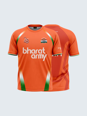 Bharat Army 25th Anniversary Edition Match Day Retro Round Neck Jersey 2023 (Orange) - Both