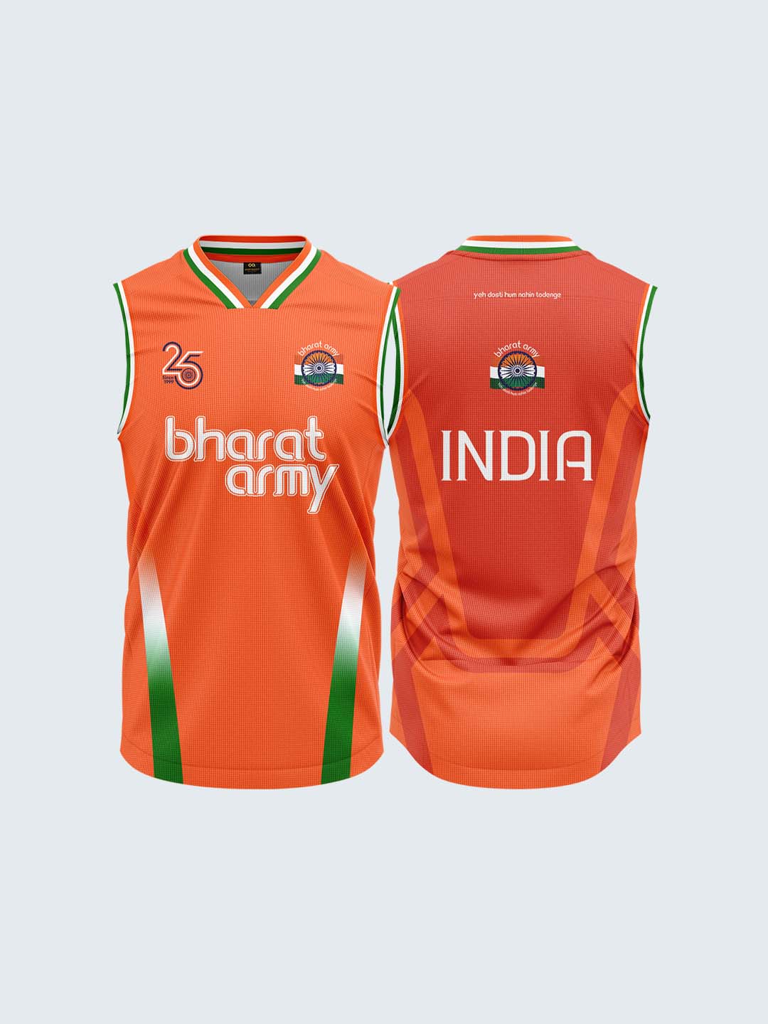 Bharat Army 25th Anniversary Edition Match Day Retro Vest 2024 (Orange)