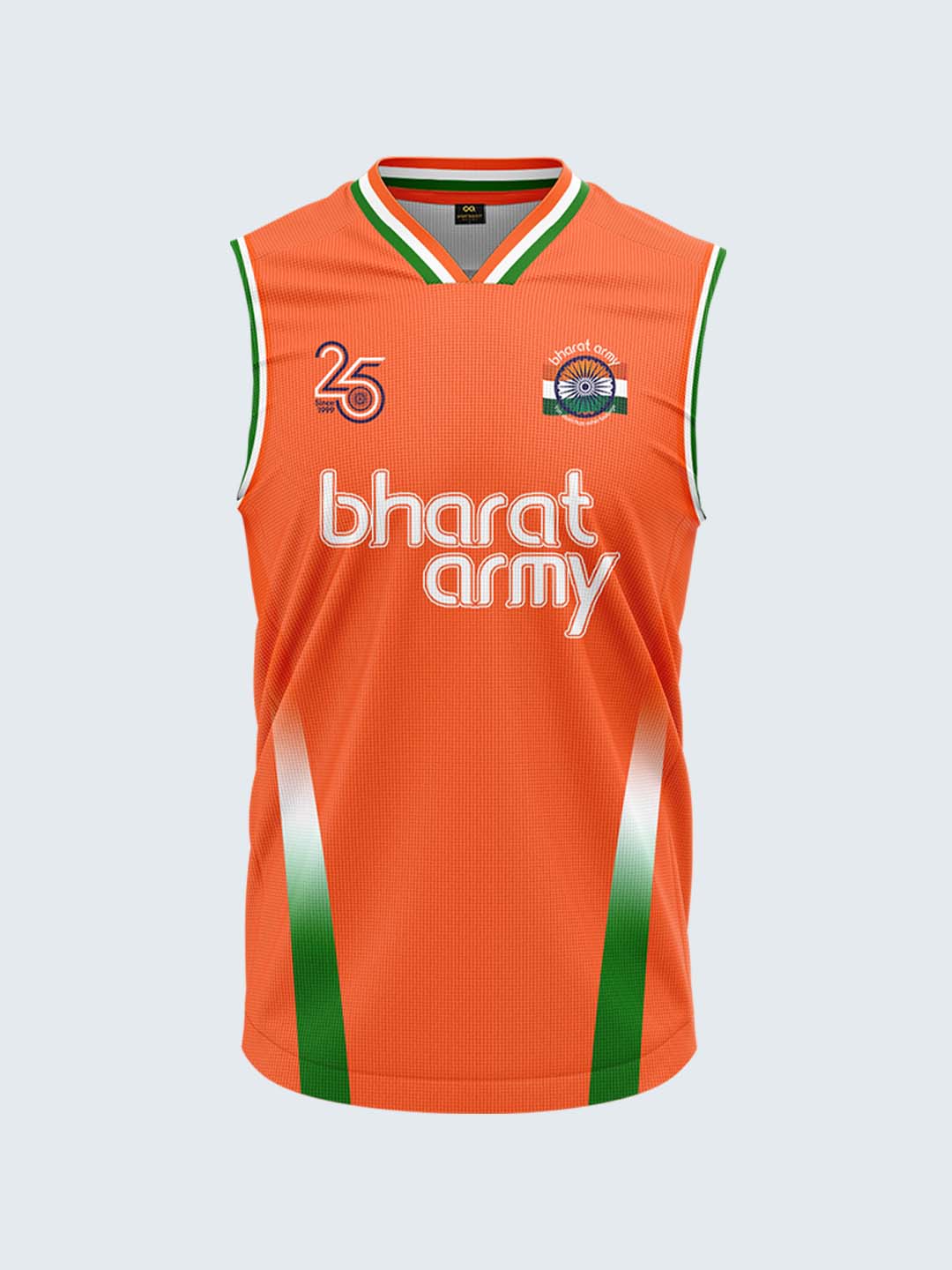 Bharat Army 25th Anniversary Edition Match Day Retro Vest 2024 (Orange)