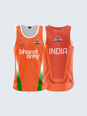 Bharat Army 25th Anniversary Edition Match Day Retro Vest 2023 (Orange) - Both