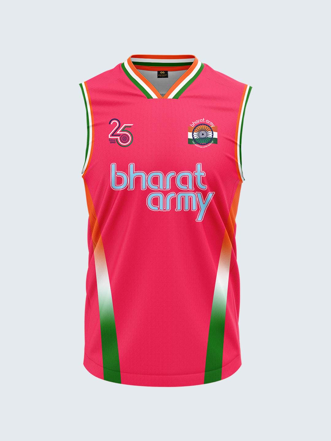 Bharat Army 25th Anniversary Edition Match Day Retro Vest 2024 (Pink)