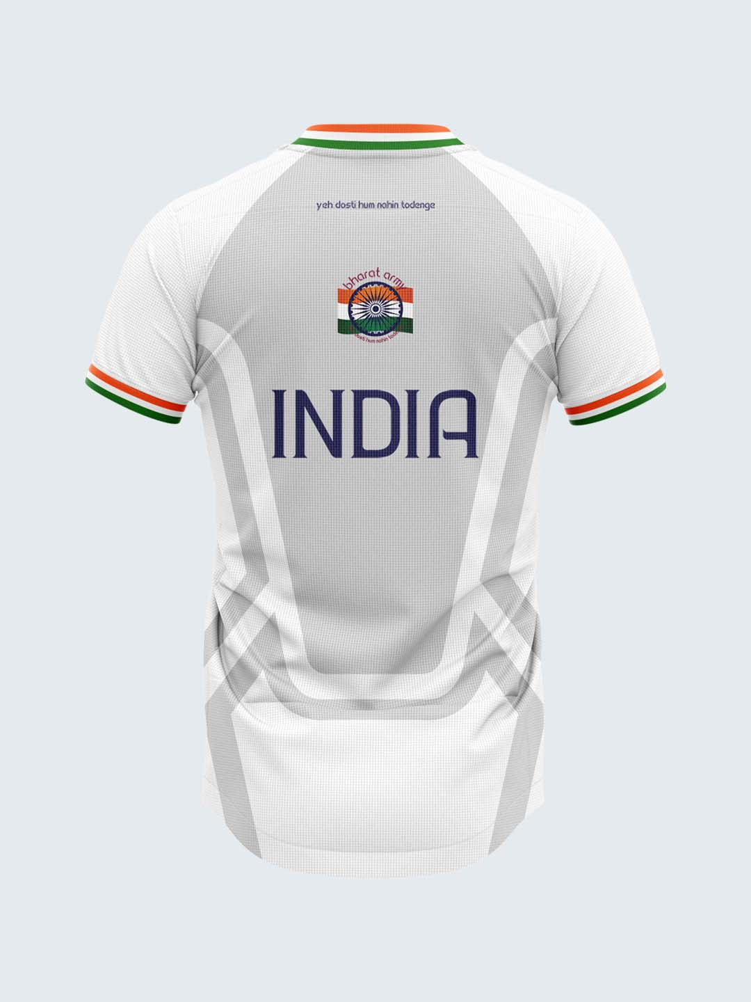 Bharat Army 25th Anniversary Edition Match Day Retro V-Neck Jersey 2024 (White)