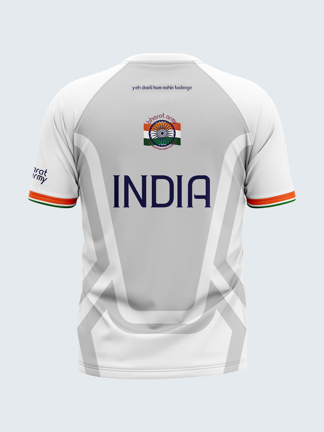 Bharat Army 25th Anniversary Edition Match Day Retro Round Neck Jersey 2023 (White) - Front