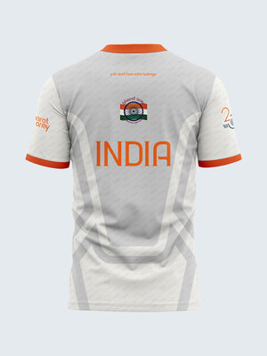 Bharat Army 25th Anniversary Retro Jersey 2024 - White - Back