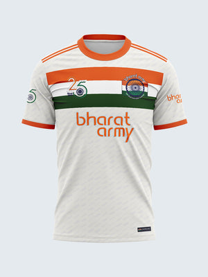 Bharat Army 25th Anniversary Retro Jersey 2024 - White