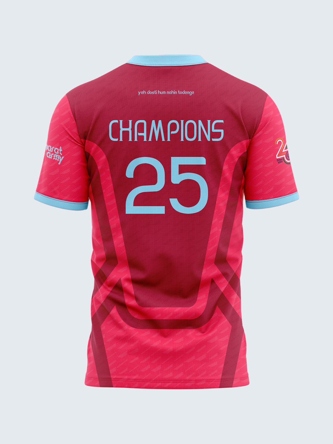 Bharat Army 25th Anniversary Retro Champions Jersey 2025 - Pink