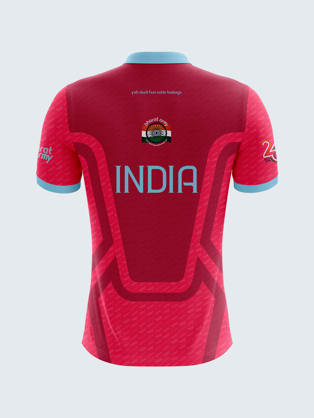 Bharat Army 25th Anniversary Retro Polo Jersey - Pink