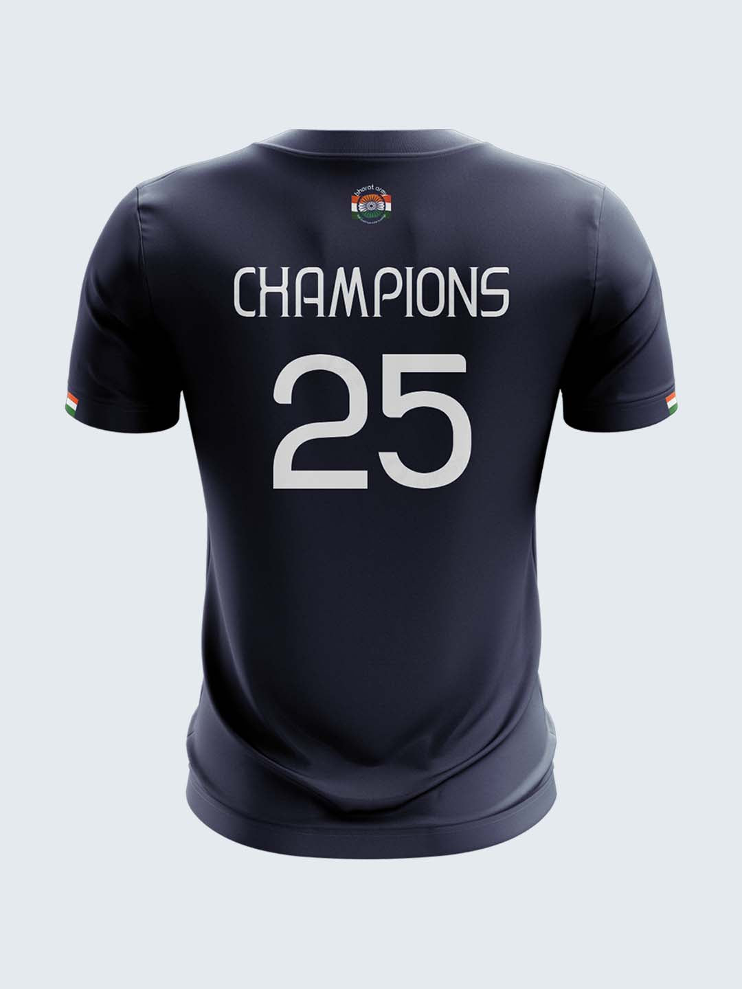 Bharat Army Champions 25 Cotton T Shirt (Navy Blue)