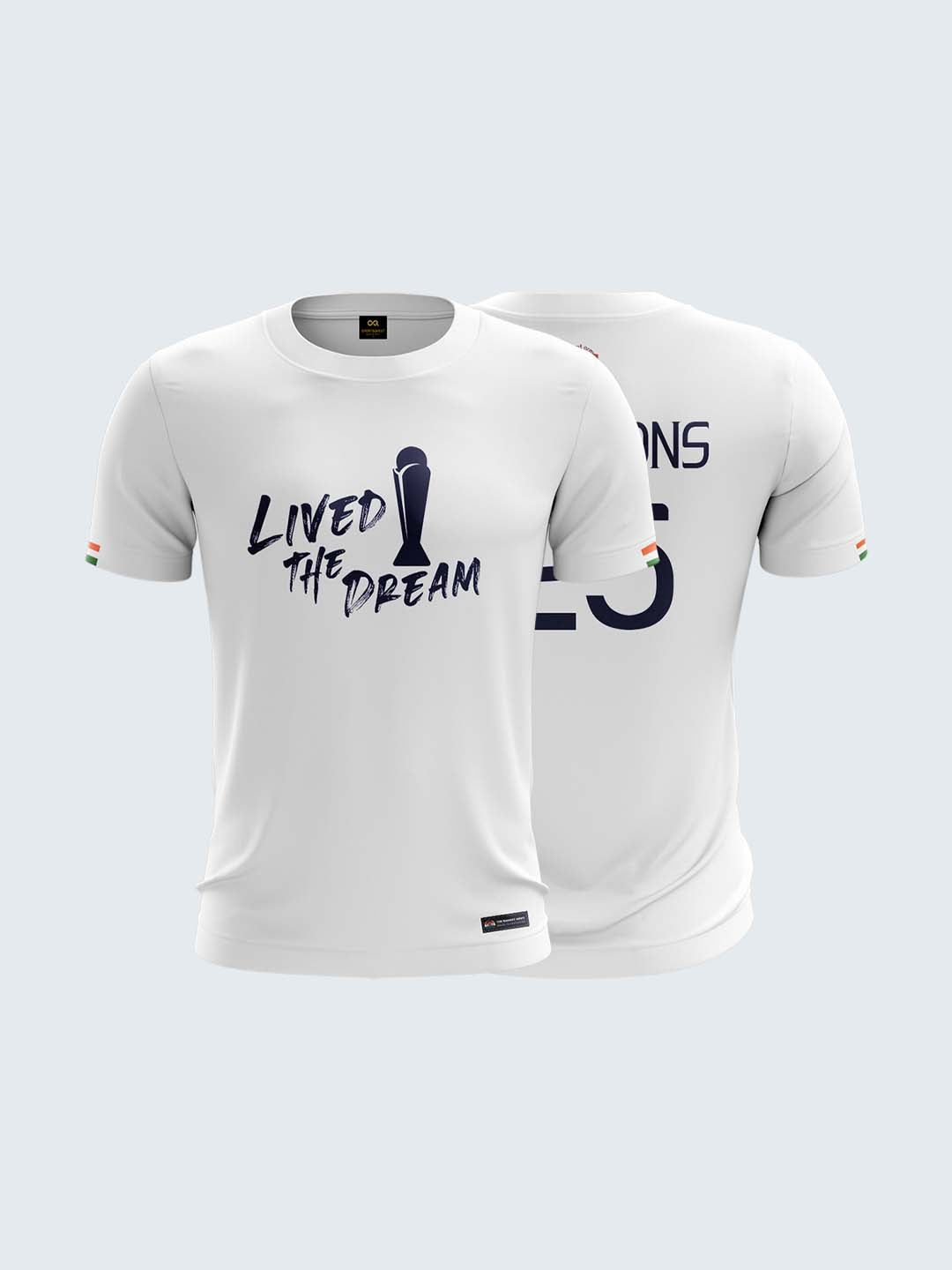 Bharat Army Champions 25 Cotton T Shirt (White)