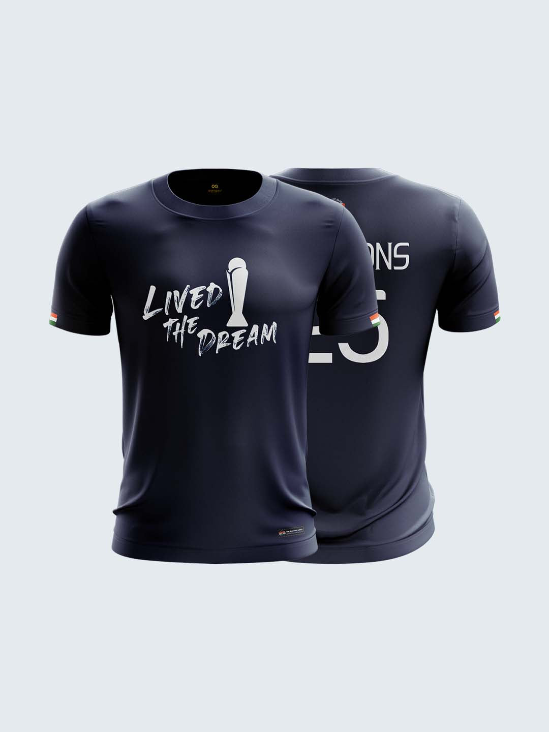 Bharat Army Champions 25 Cotton T Shirt (Navy Blue)