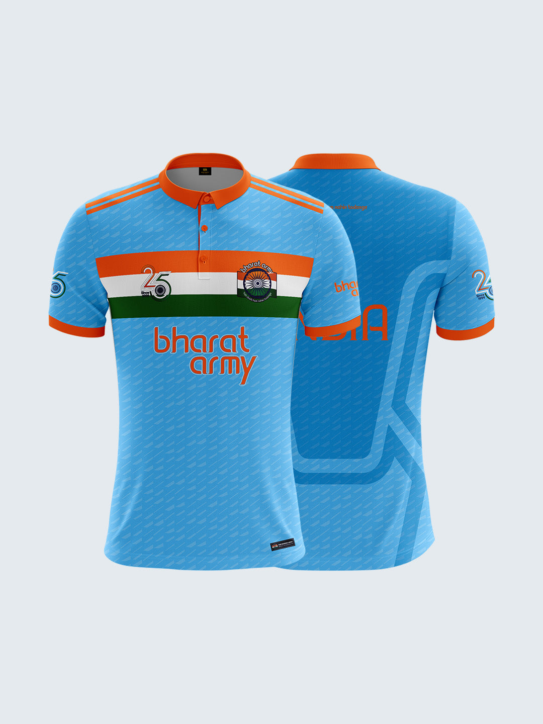 Bharat Army 25th Anniversary Retro Polo Jersey - Blue