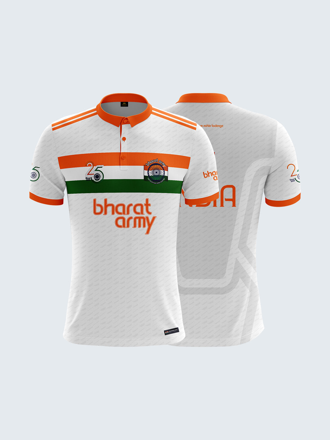 Bharat Army 25th Anniversary Retro Polo Jersey - White