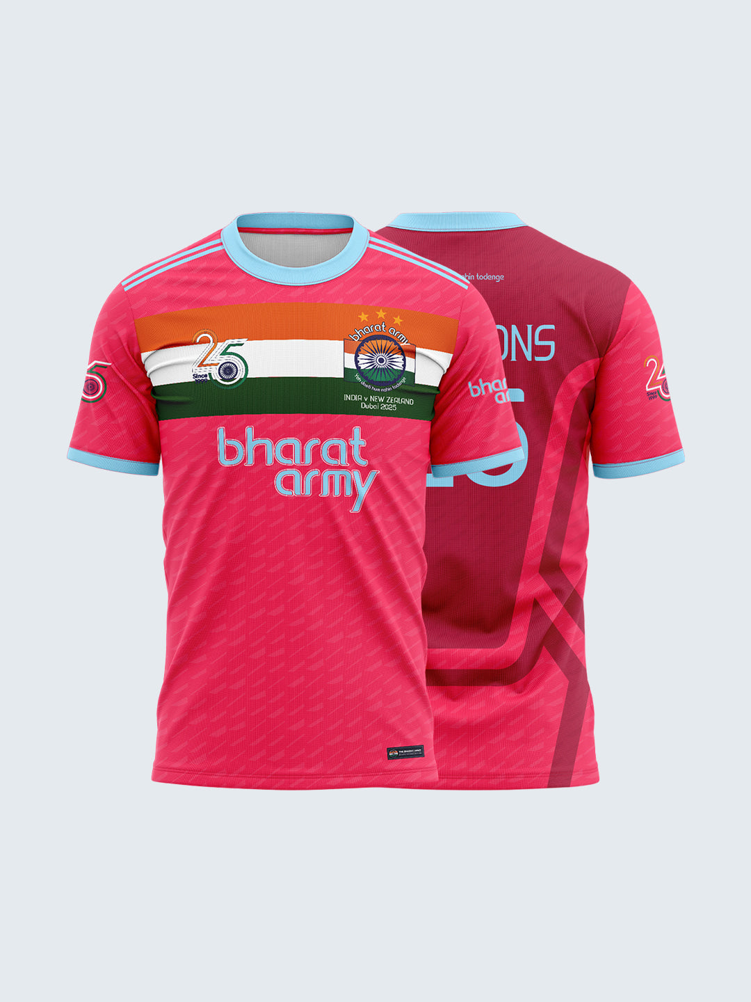 Bharat Army 25th Anniversary Retro Champions Jersey 2025 - Pink