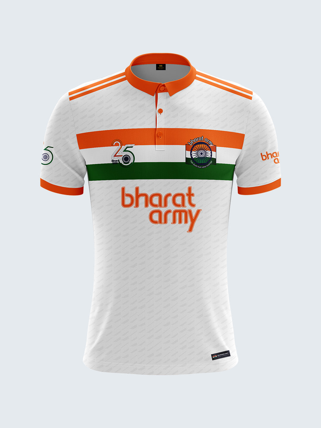 Bharat Army 25th Anniversary Retro Polo Jersey - White