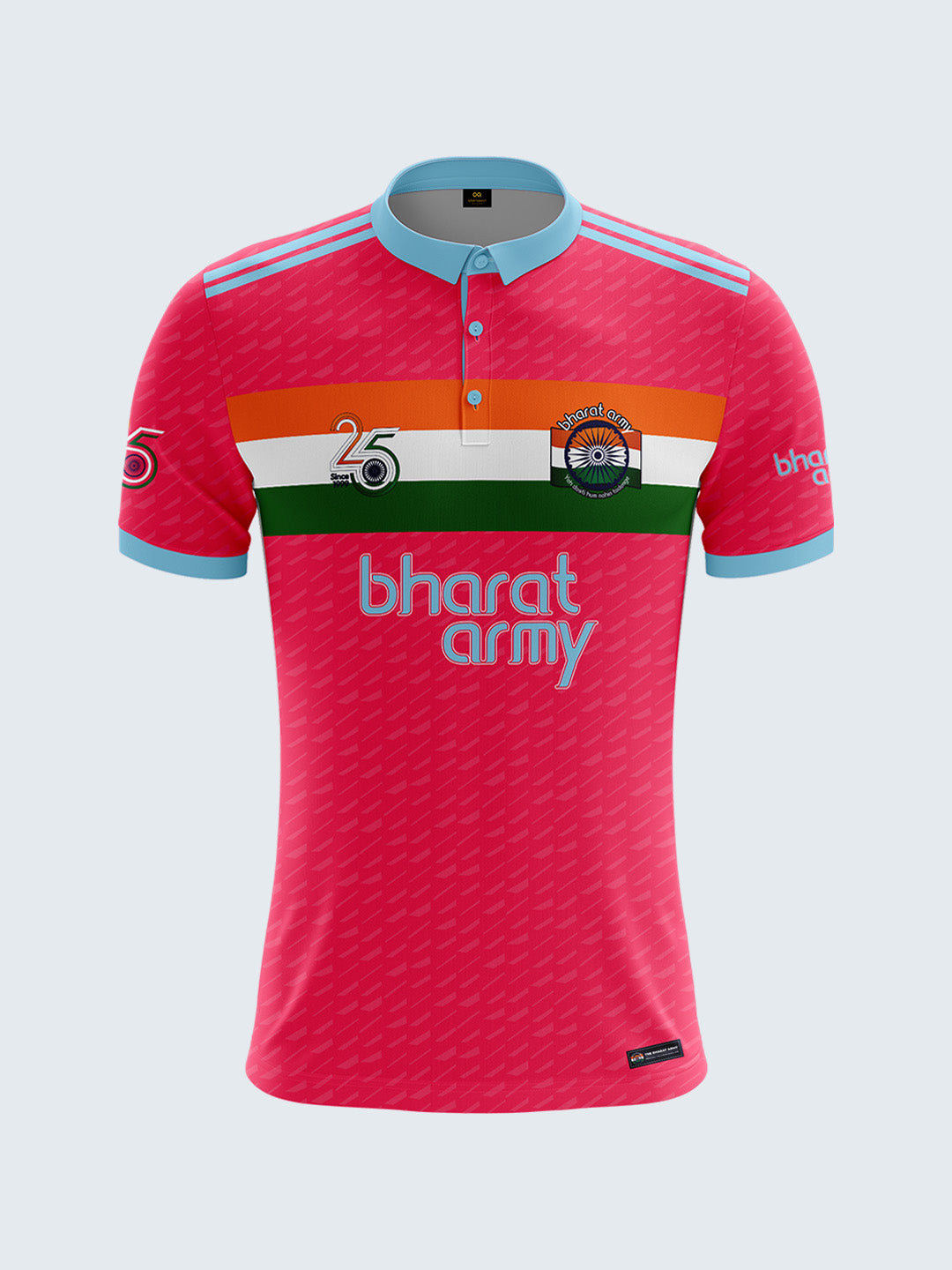 Bharat Army 25th Anniversary Retro Polo Jersey - Pink