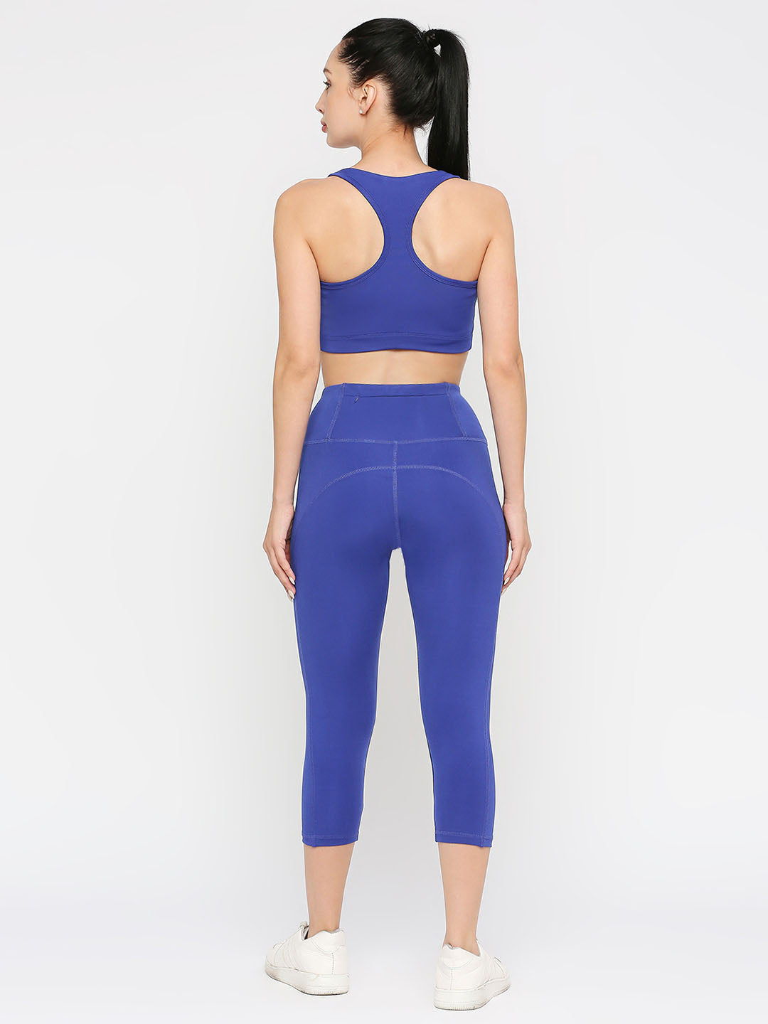 Women's Royal Blue Calf-Length Sports Leggings - Stay Comfortable and  Stylish