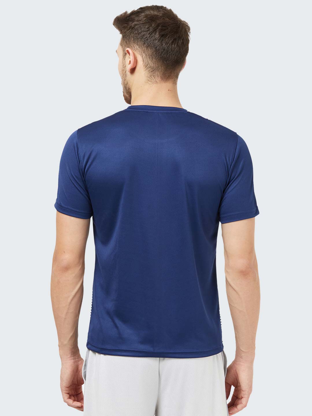Men's Camouflage Active Sports T-Shirt: Navy Blue - Front