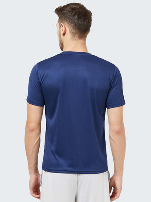 Men's Camouflage Active Sports T-Shirt: Navy Blue - Back