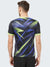Men's Abstract Active Sports T-Shirt: Black & Neon Green - Front