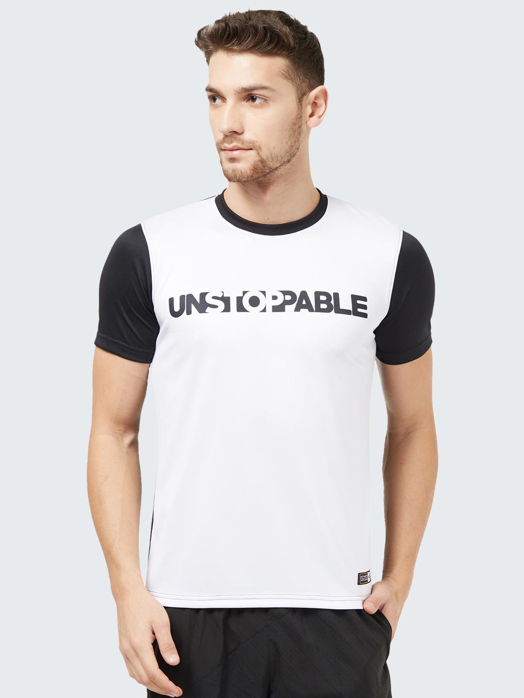 Men&#39;s Unstoppable Active Sports T-Shirt: White - Front