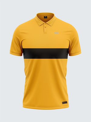 Mars Dry Fit Men's Polo T-Shirt Yellow & Black - 1843YW - Sportsqvest