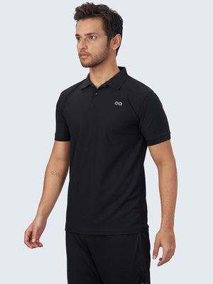 Mars Dry Fit Men's Polo T-Shirt Black - 1845BK