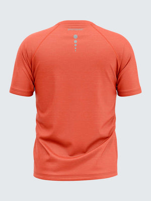 Men Orange Round Neck Active T-shirt - 1852OR