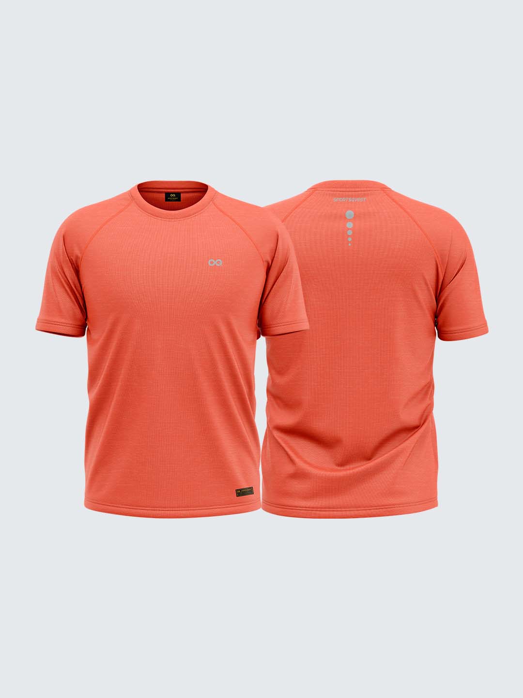 Men Orange Round Neck Active T-shirt - 1852OR