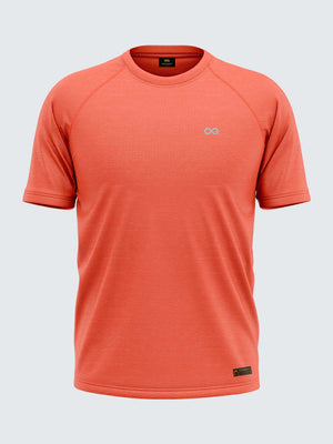 Men Orange Round Neck Active T-shirt - 1852OR