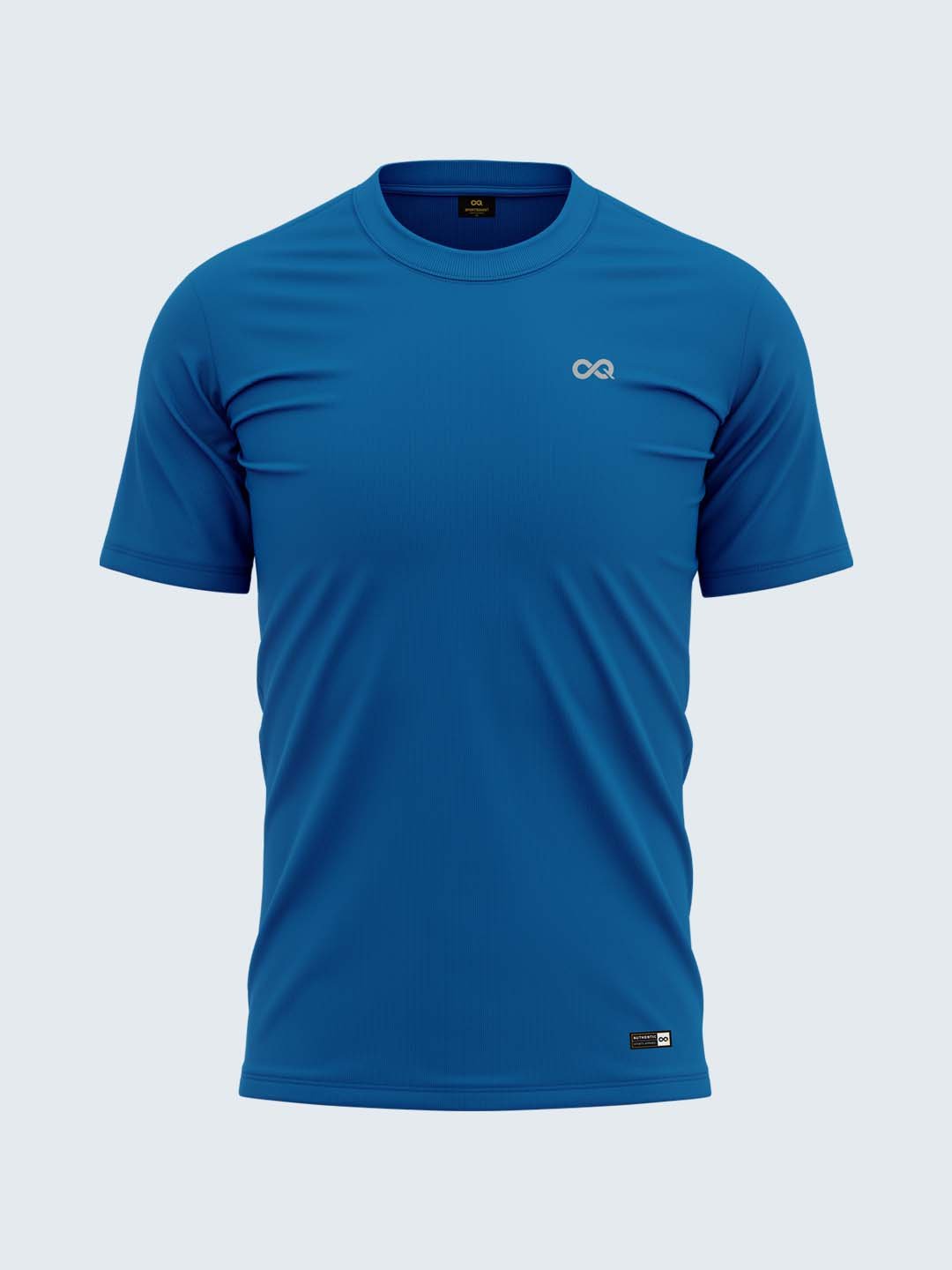 Men Blue Round Neck Active T-shirt - 1855BL