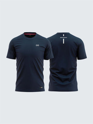Men Navy Blue Round Neck Active T-shirt - 1856NB