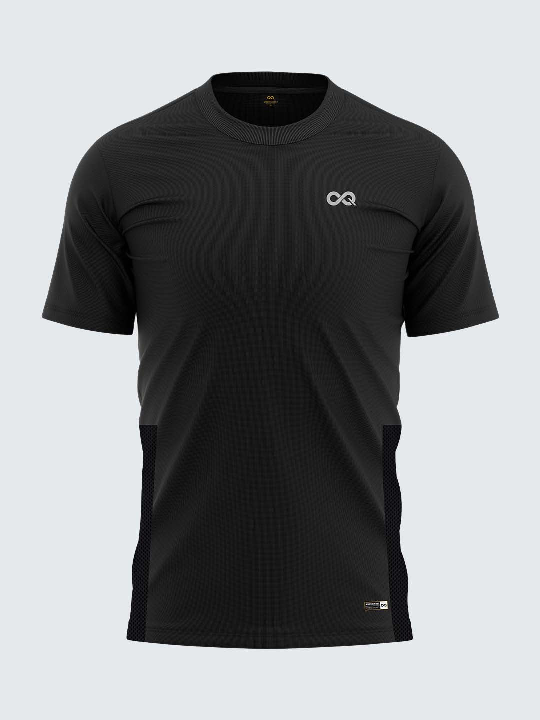 Men Black Round Neck Active T-shirt - 1859BK