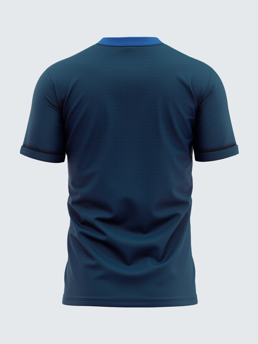 Men&#39;s Cobalt Blue Two-Tone Folding Sleeve Active Round Neck T-shirt - 1862BL