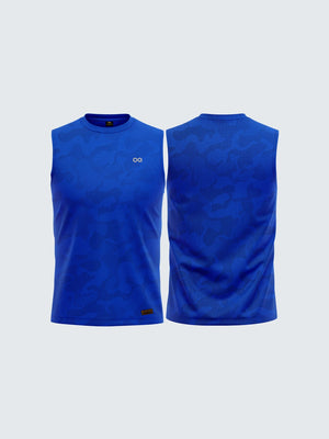 Men's Camouflage Light Sleeveless T-Shirt Vest Royal Blue - 1869RB