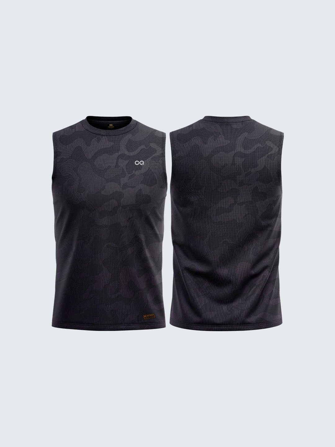 Men&#39;s Camouflage Light Sleeveless T-Shirt Vest Black - 1871BK