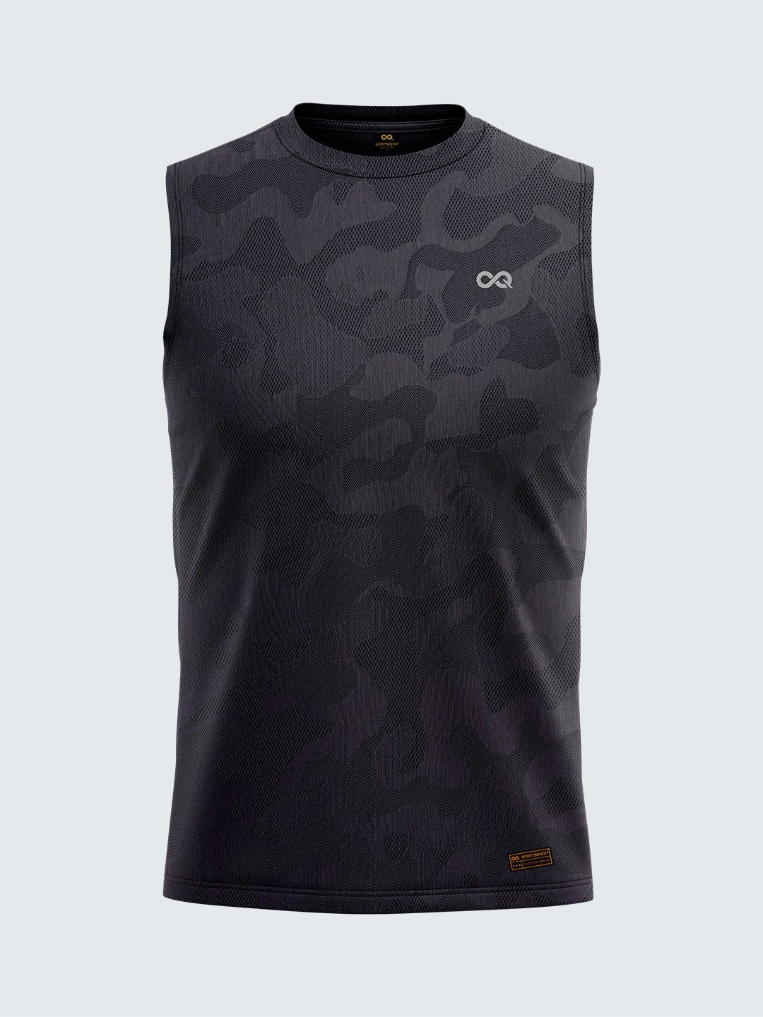 Men&#39;s Camouflage Light Sleeveless T-Shirt Vest Black - 1871BK