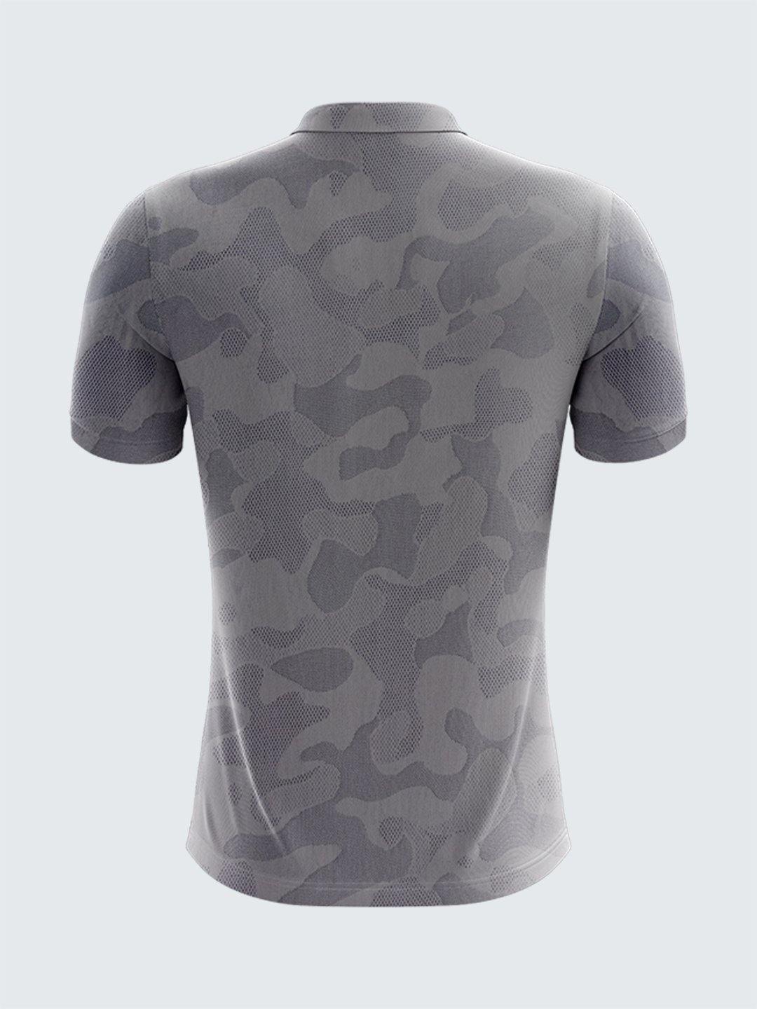 Men&#39;s Camouflage Light Polo T-Shirt Thin Collar Light Grey - 1875LG - Sportsqvest