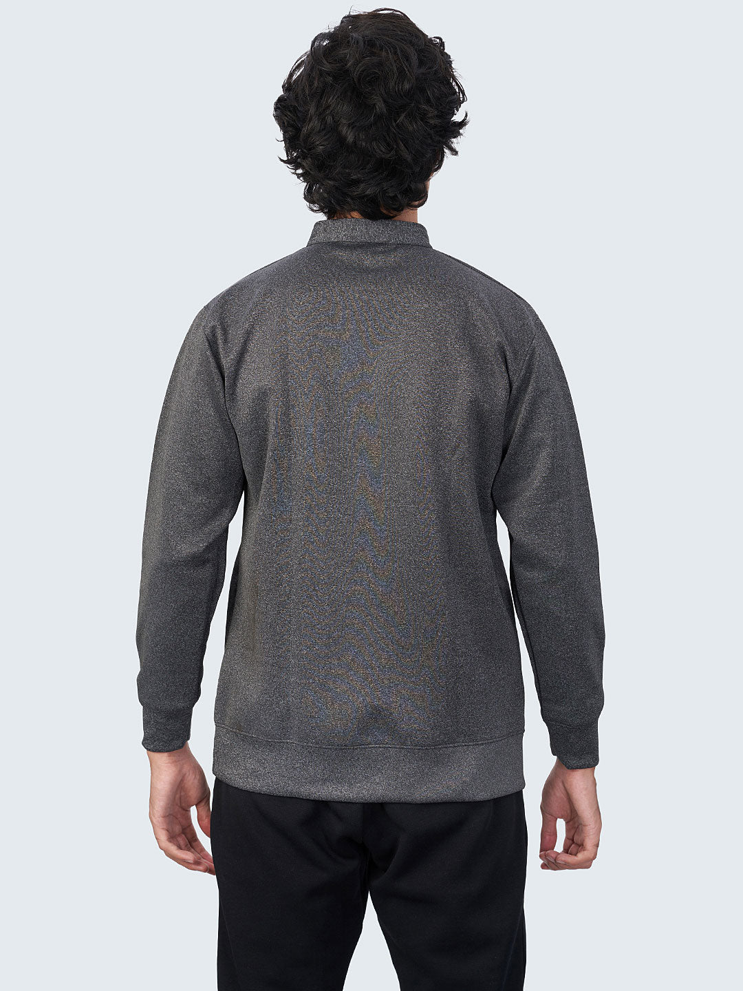 Men Melange Active Quarter-Zip Jacket - 1887GY