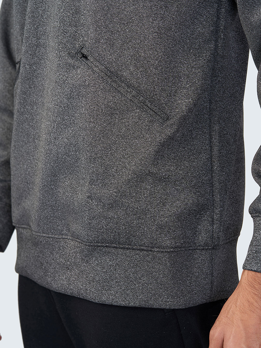 Men Melange Active Quarter-Zip Jacket - 1887GY