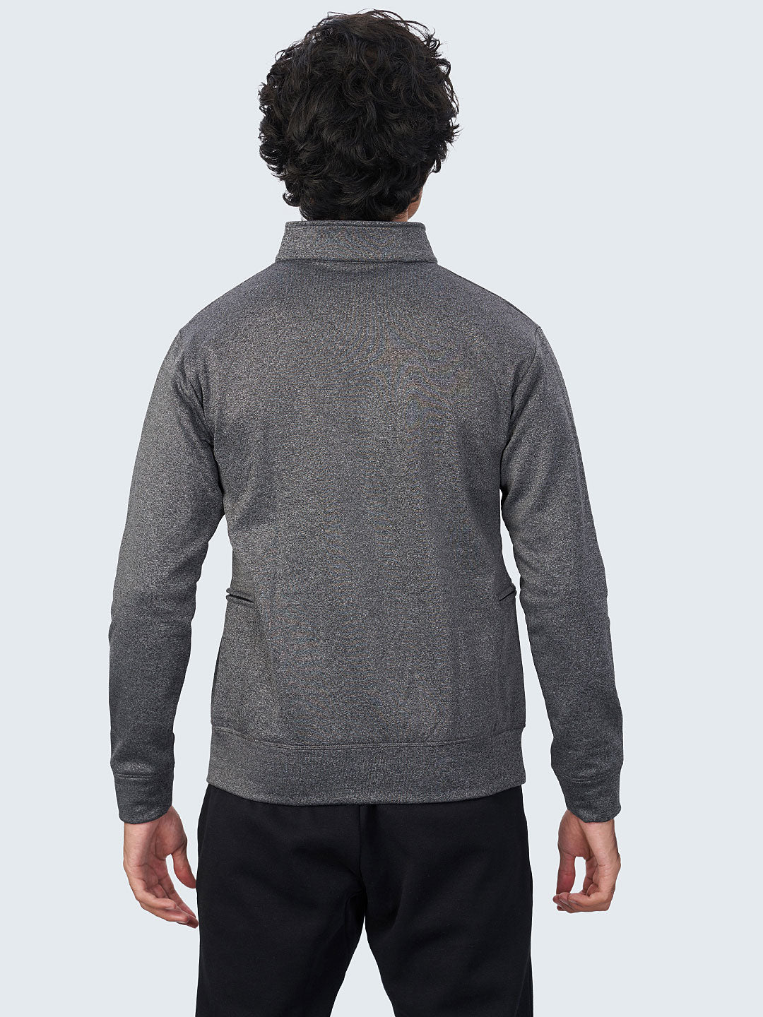 Men Fleece Melange Active Quarter-Zip Jacket - 1890GY