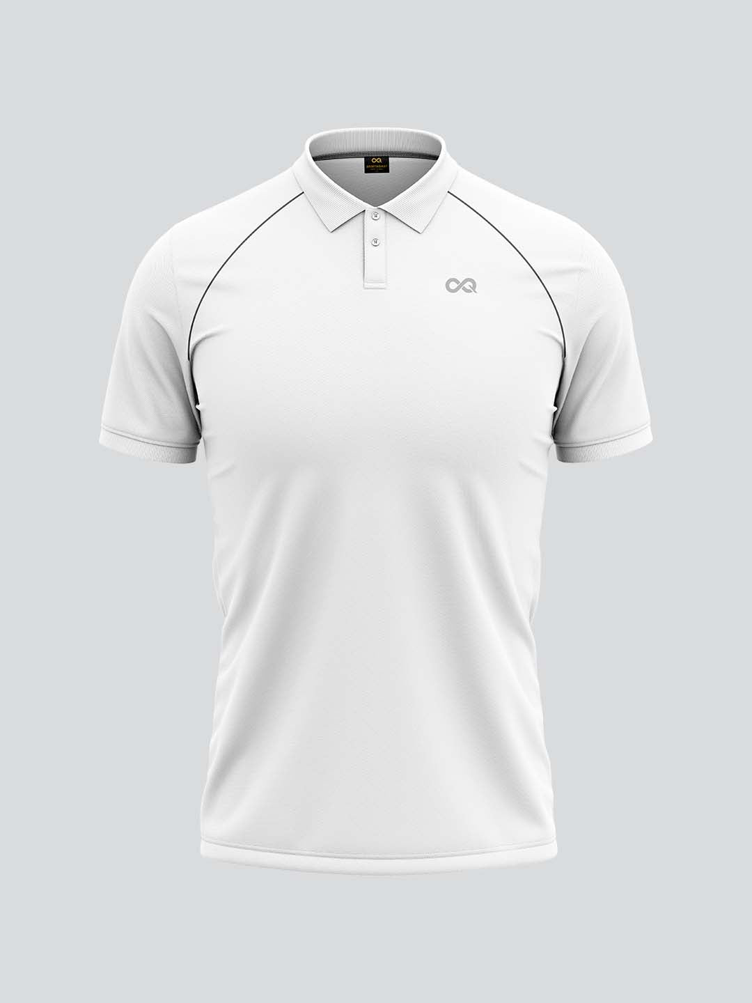 Customise Men Cricket Whites 2-Way Stretch with Black Pipping