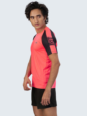 Men's Run Fast Active Sports T-Shirt: Pink - Side 2